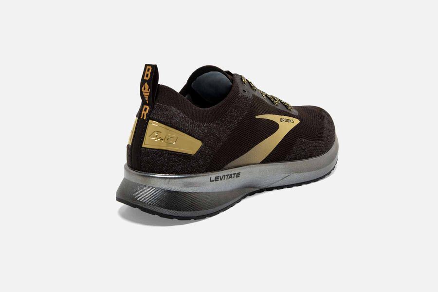 Brooks Israel Levitate 4 Road Running Shoes Mens - Black/Gold - IKA-637145